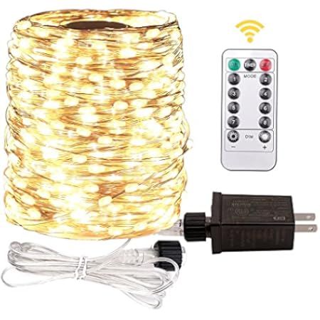 Amazon.com : 12APM Dimmable Starry Fairy Copper String Lights, 66 ft 200 LEDs with USB Plug in Power | Amazon (US)