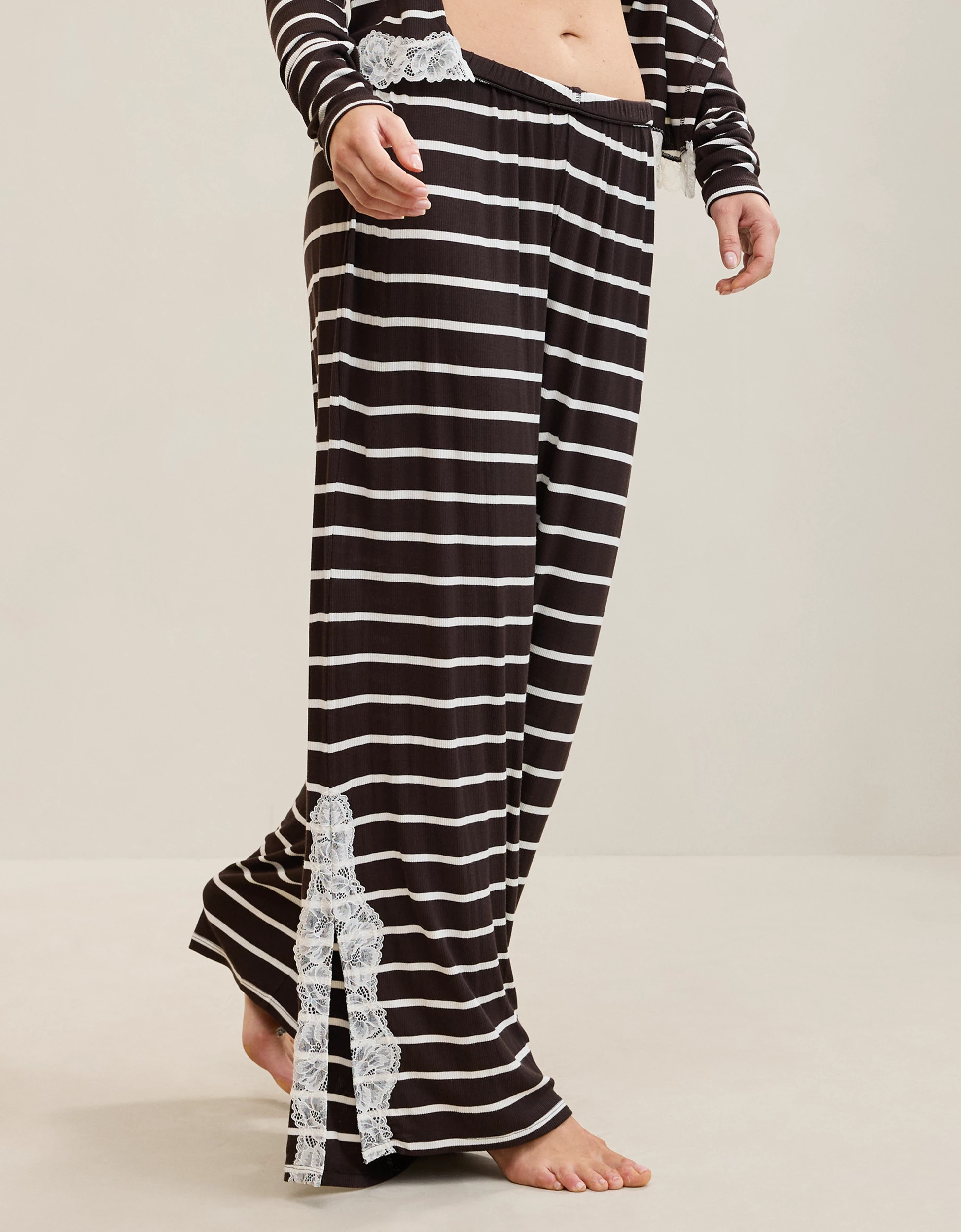 OVERSLEPT by Aerie Real Soft\u00ae Ribbed Trouser PJ | Aerie