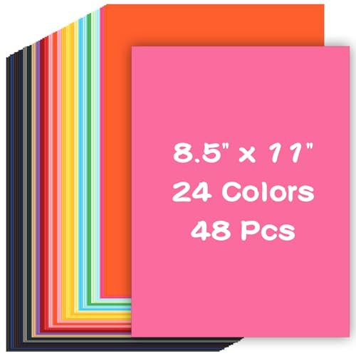 Colored Cardstock 48 Sheets, Assorted Colors A4 Size Cardstock Paper 8.5" x 11, 200GSM 75 lb Colored Card Stock for Card Making, Craft, Scrapbooking, Party Decors, Kids School Supplies | Amazon (US)
