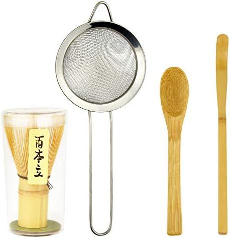 Bskifnn 4PC Japanese Matcha Tea Whisk Set - Matcha Whisk,Tea Spoon,Traditional Scoop, Tea Strainer P | Amazon (US)