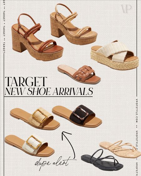 Target new shoe arrivals! Summer sandals. Flat buckle sandal slides, platform sandals, espadrilles 

#LTKstyletip #LTKshoecrush #LTKunder50