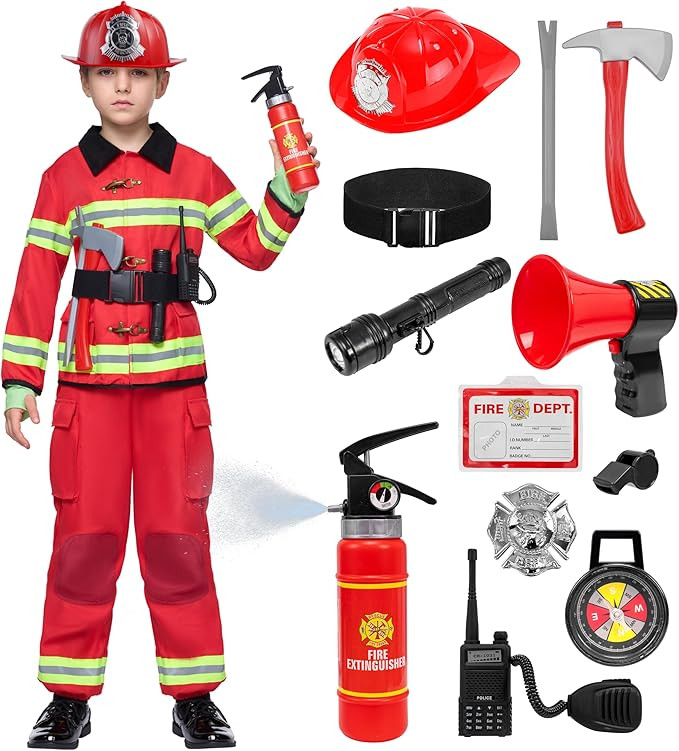 Spooktacular Creations Halloween 14PCS Firefighter Costume for Kids, Boys Fireman Costume with To... | Amazon (US)