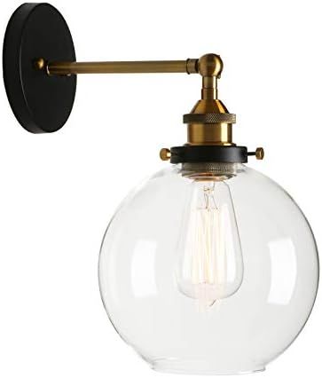 Permo Wall Sconce Vintage Industrial 1-Light Rustic Wall Mount Light Fixture with 7.9" Round Clea... | Amazon (US)