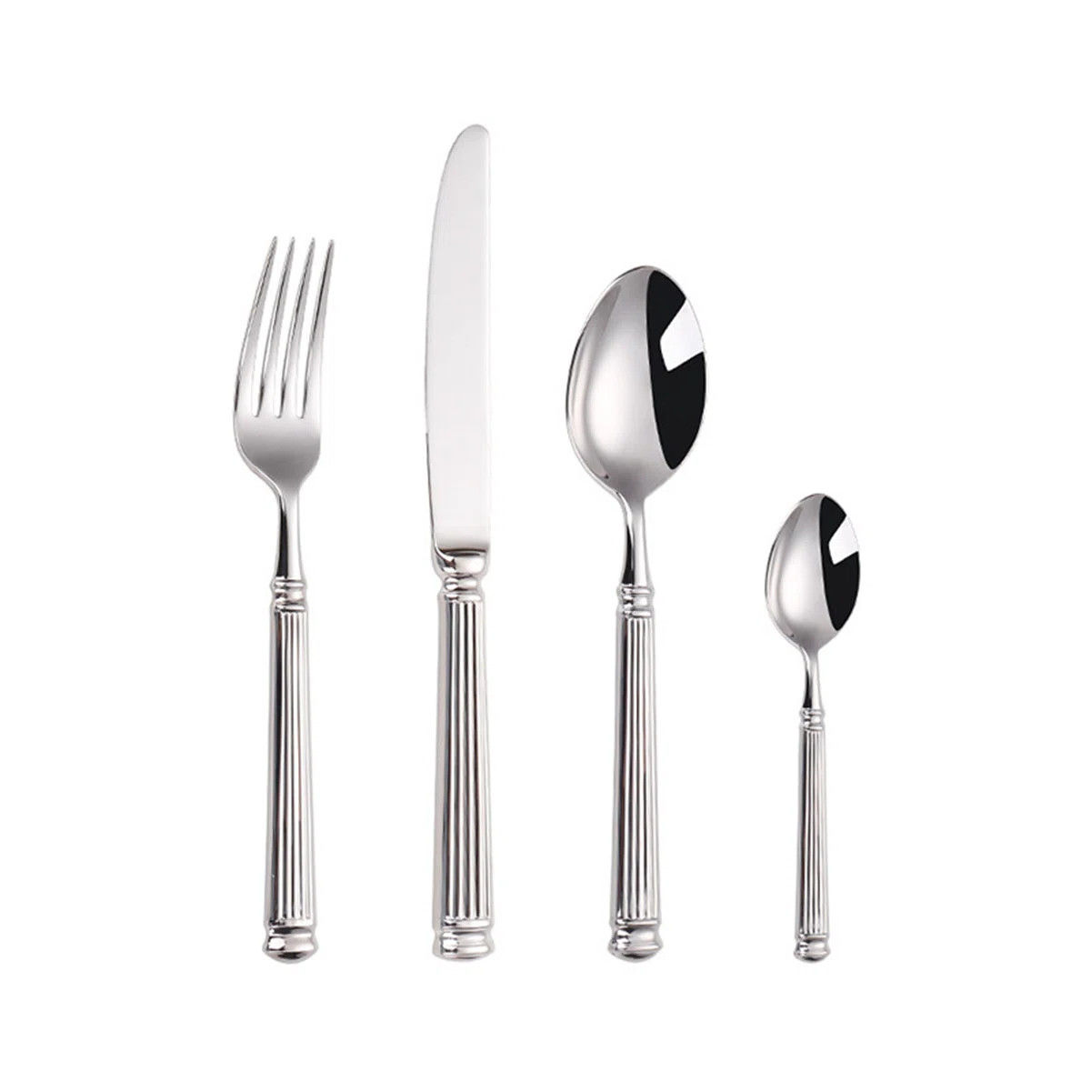 Stainless Steel Flatware Set With Roman Column Design, Forged For Upscale Dining Experience | Wayfair North America