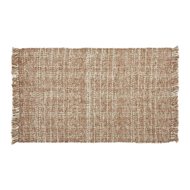 Better Homes & Gardens Brown Wool Handwoven Plaid Scatter Accent Indoor Rug, 30" x 46" | Walmart (US)