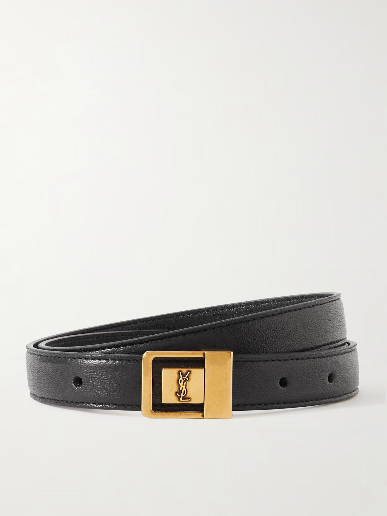 SAINT LAURENT - Leather Waist Belt - Black | NET-A-PORTER (US)