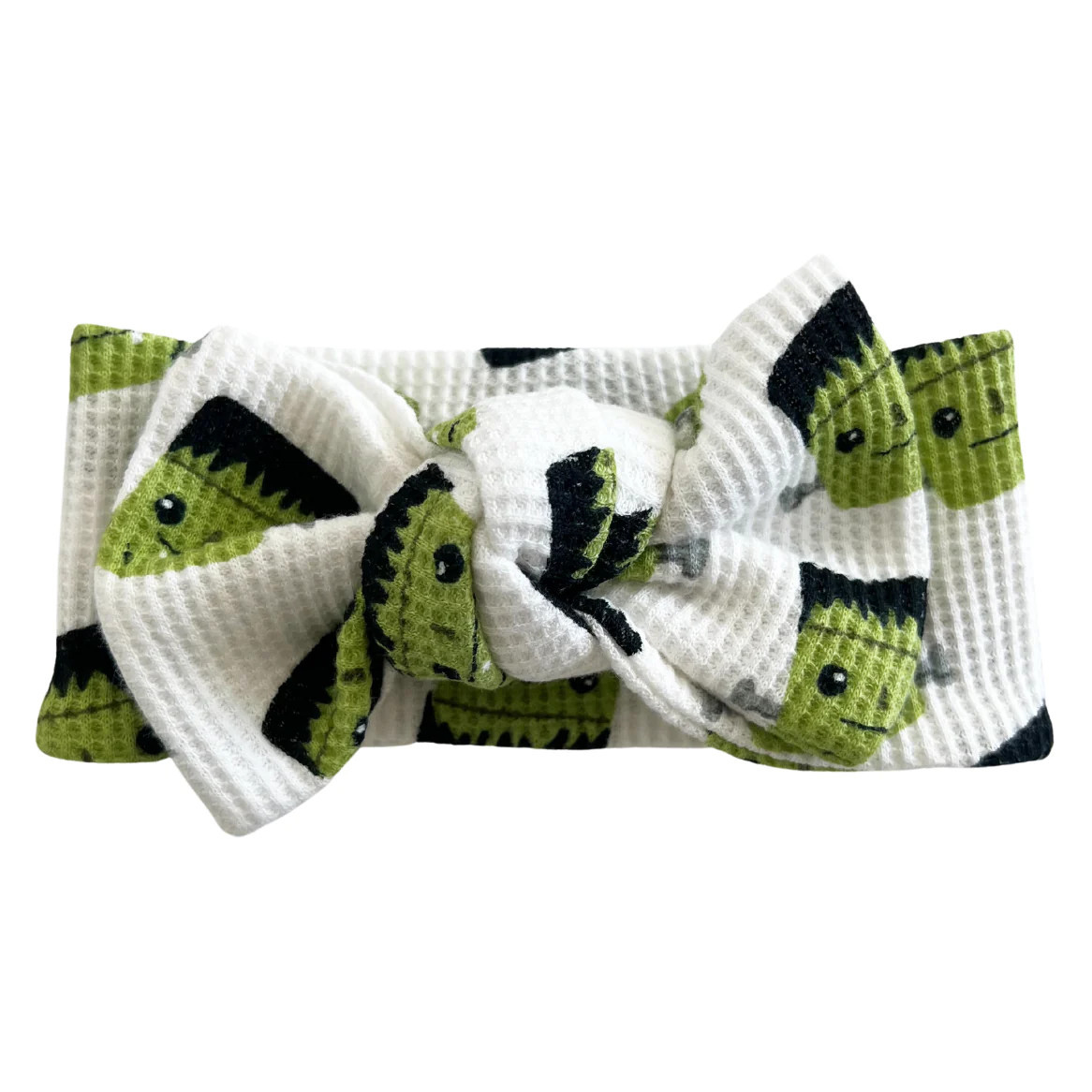 Organic Waffle Knot Bow, Halloween Monster | SpearmintLOVE