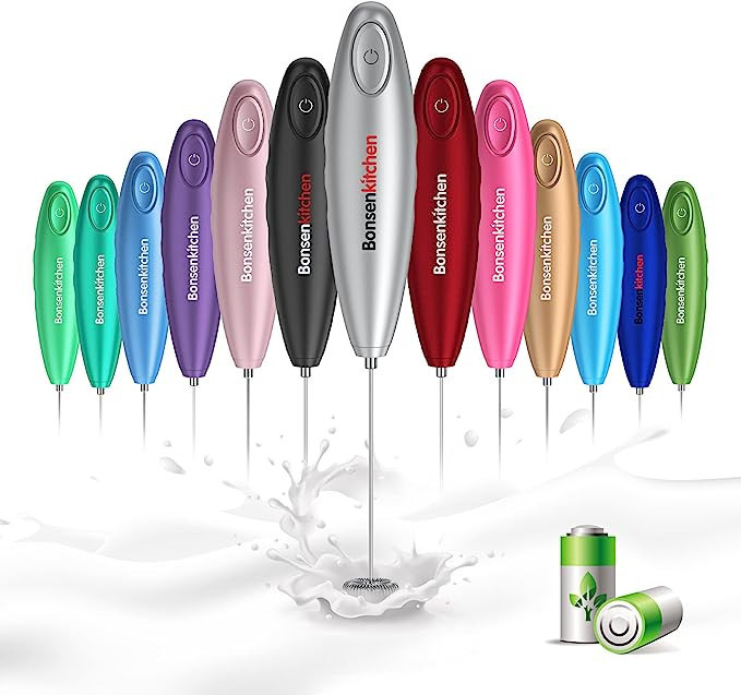 Bonsenkitchen Milk Frother Handheld, Automatic Hand Frother Milk Foam Maker for Bulletproof Coffe... | Amazon (US)