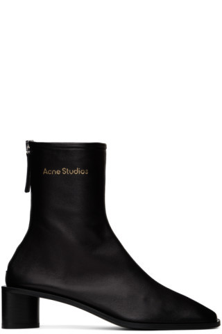 Acne Studios - Black Branded Logo Boots | SSENSE