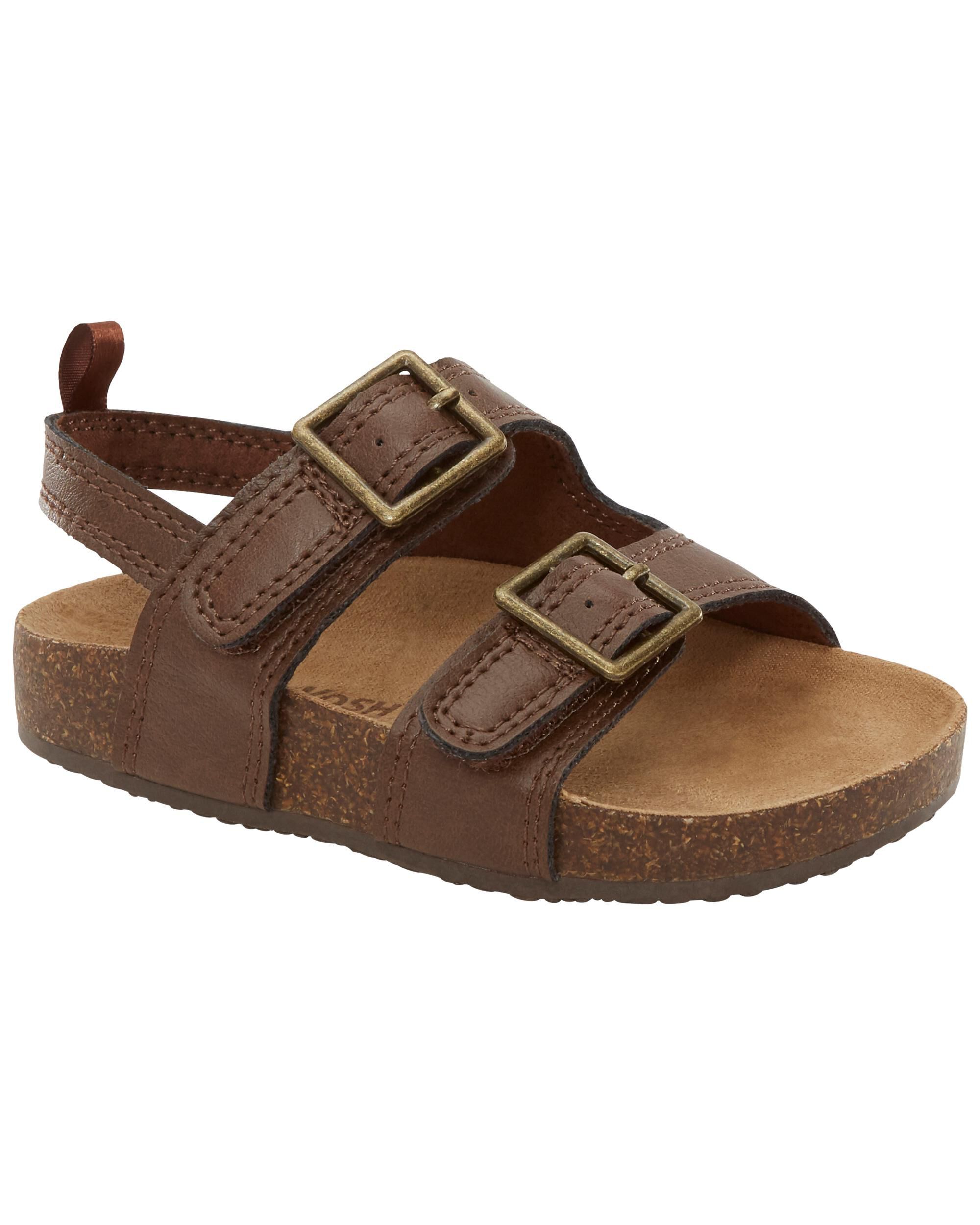 Brown Toddler Faux Cork Sandals | carters.com | Carter's