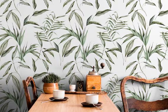 Eucalyptus Removable Wallpaper Temporary Wallpaper Foliage - Etsy | Etsy (US)