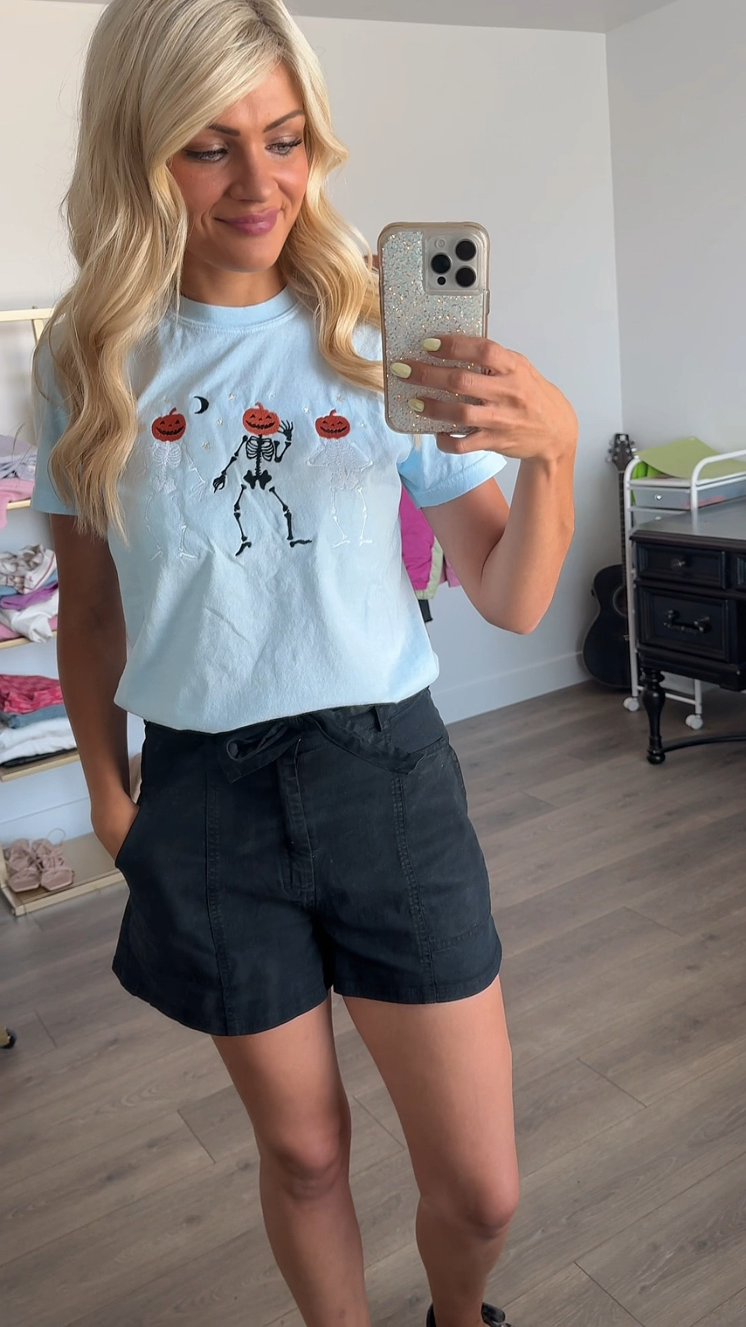 Halloween embroided graphic tee just under $30 from Etsy! Paired with black shorts.

#LTKVideo #LTKFindsUnder50 #LTKFindsUnder100