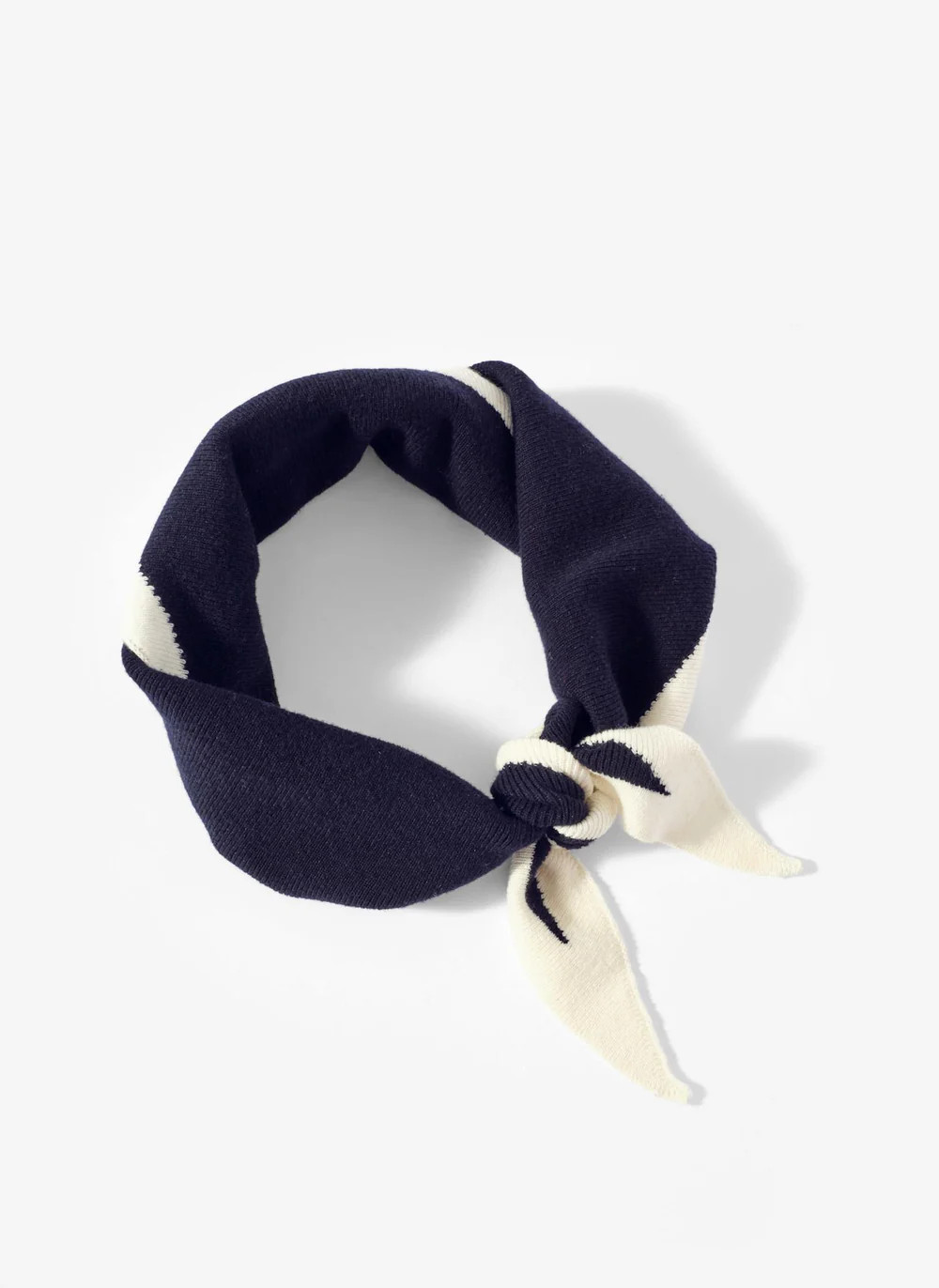 Navy Cotton Blend Triangle Knit Scarf | Mint Velvet