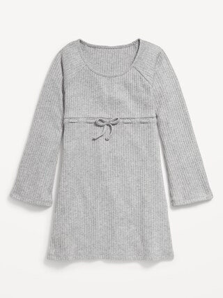 Long-Sleeve Sparkly Ribbed Fit and Flare Dress for Girls | Old Navy (US)