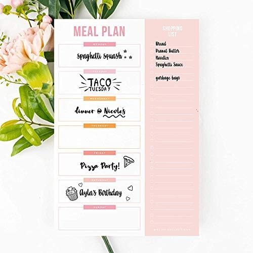 Bliss Collections Weekly Meal Planner, Pink, Magnetic Family Meal Calendar and Notepad for your Frid | Amazon (US)