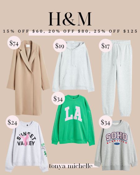 H&M sale - loungewear set - lounge sets - joggers set - winter coats - graphic tees - graphic sweatshirt outfits - daily deals - comfy postpartum outfits for moms 


#LTKsalealert #LTKSale #LTKunder100