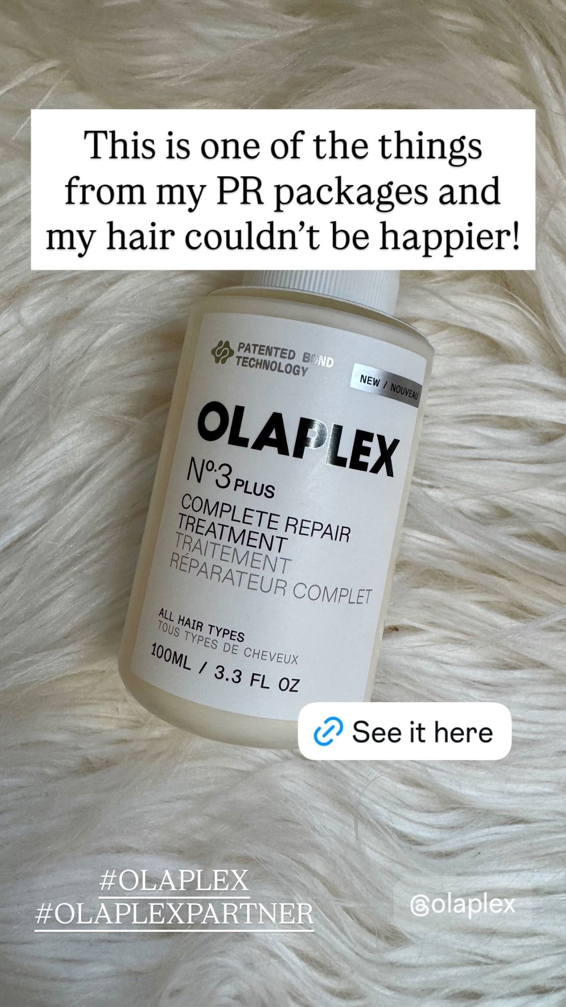 This is one of the things from my PR packages and my hair couldn’t be happier! #OLAPLEX
#OLAPLEXPARTNER

#LTKBeauty #LTKOver40