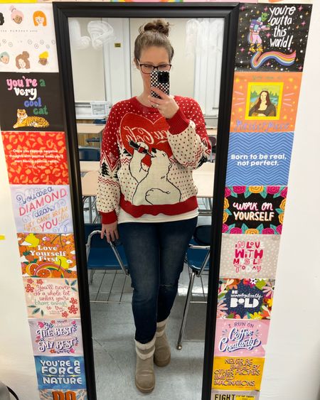 Am I wearing my Christmas Eve outfit today? Absolutely. Do I have laundry to do anyway tomorrow? Sure thing. No shame in my game. 

Sweater XL
Tank L
Pants Maternity L
Shoes 7

#LTKHoliday #LTKmidsize #LTKbump