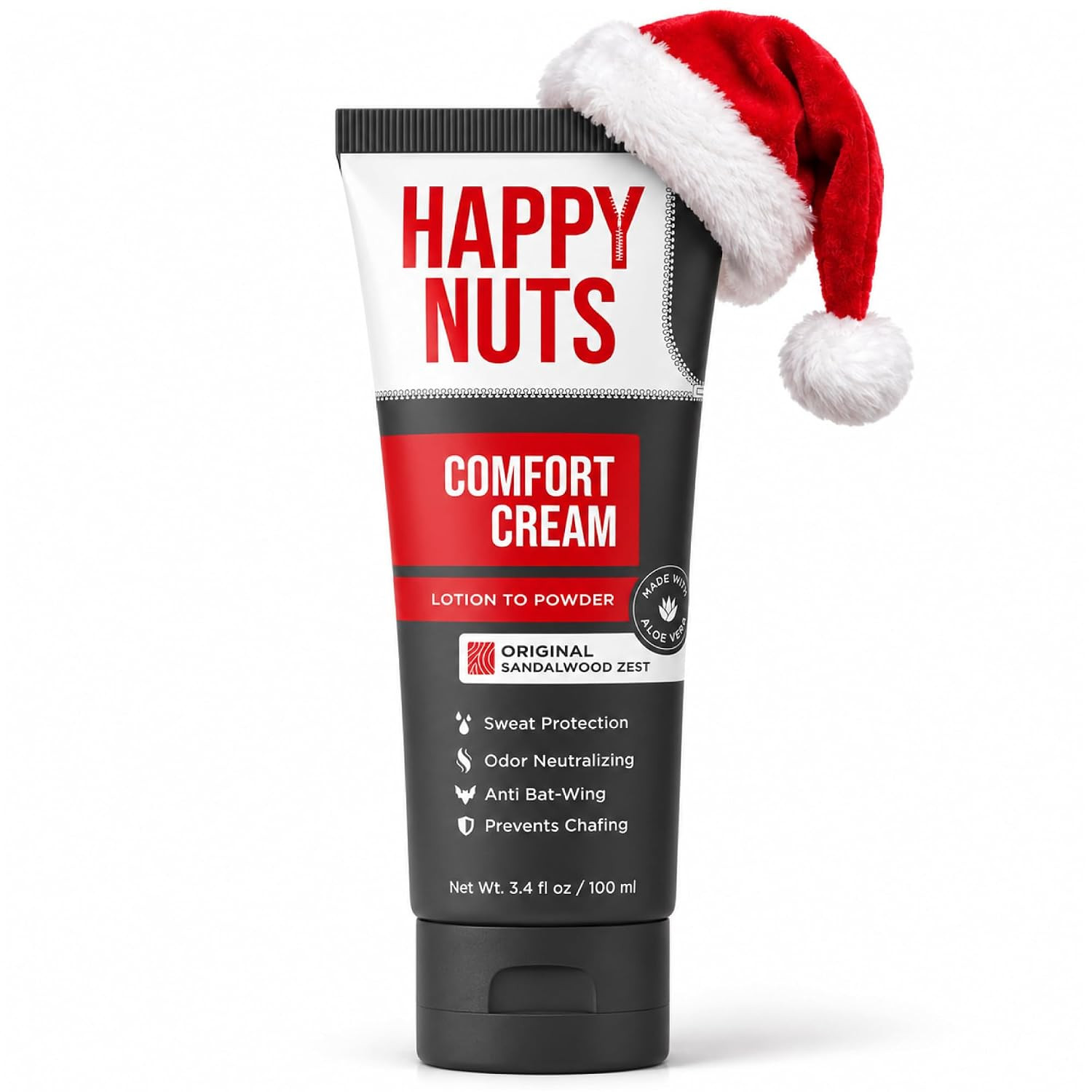 HAPPY NUTS Comfort Cream Deodorant For Men: Anti-Chafing Sweat Defense, Odor Control, Aluminum-Free, Travel Essential, Mens Deodorant & Hygiene Products for Men's Private Parts 3.4 Fl Oz - Original | Amazon (US)