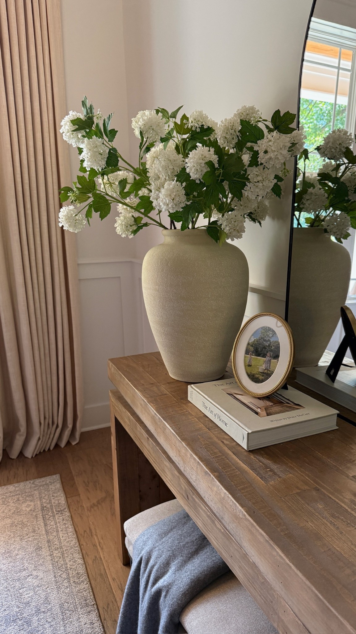 Love this simple styling moment in our dining room! These faux hydrangea stems are so pretty for spring & summer, I love the size of them so much! 🤍

#LTKFindsUnder50 #LTKSeasonal #LTKHome