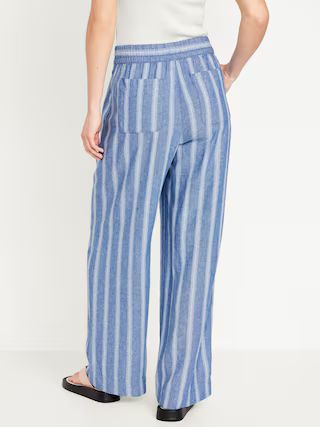 High-Waisted Linen-Blend Wide-Leg Pants | Old Navy (US)