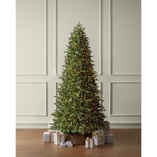9 ft. Elegant Twinkling Grand Fir LED Pre-Lit Artificial Christmas Tree with Timer T33 | The Home Depot