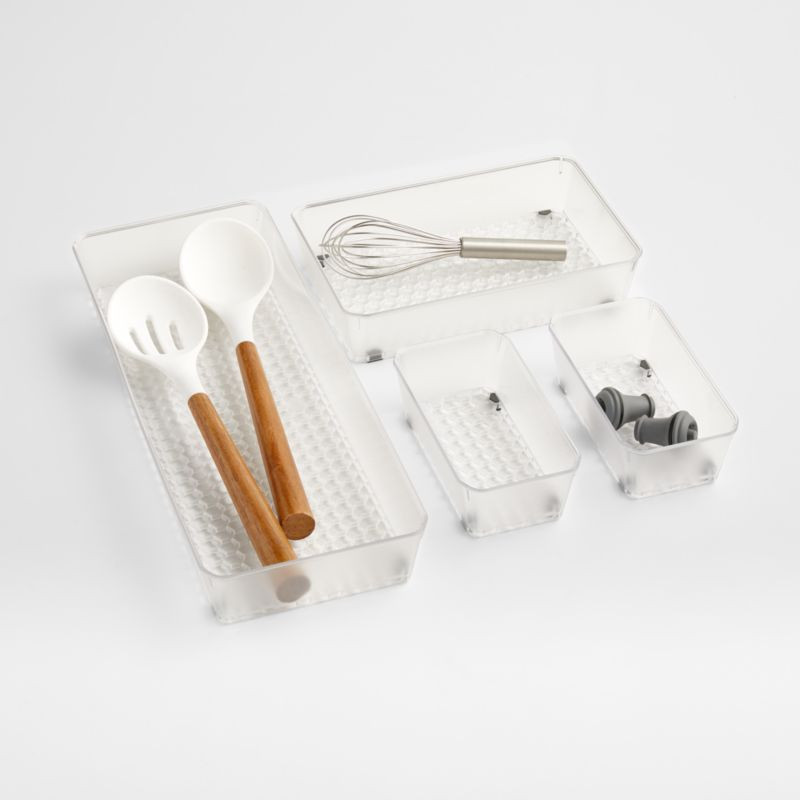 Spectrum Hexa Clear Frost In-Drawer Organizers, Set of 4 + Reviews | Crate and Barrel | Crate & Barrel