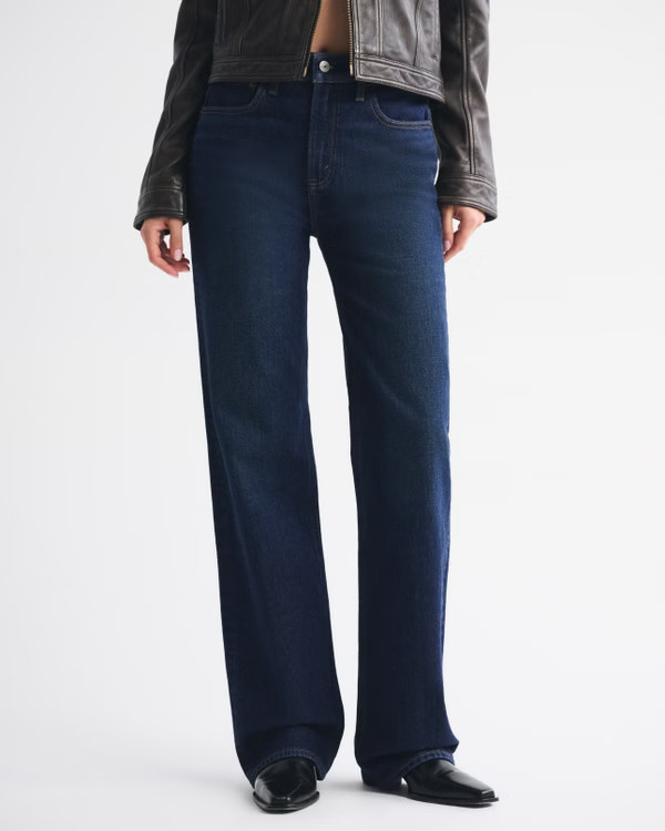 Women's High Rise 90s Relaxed Martini Embroidered Jean | Women's Bottoms | Abercrombie.com | Abercrombie & Fitch (US)