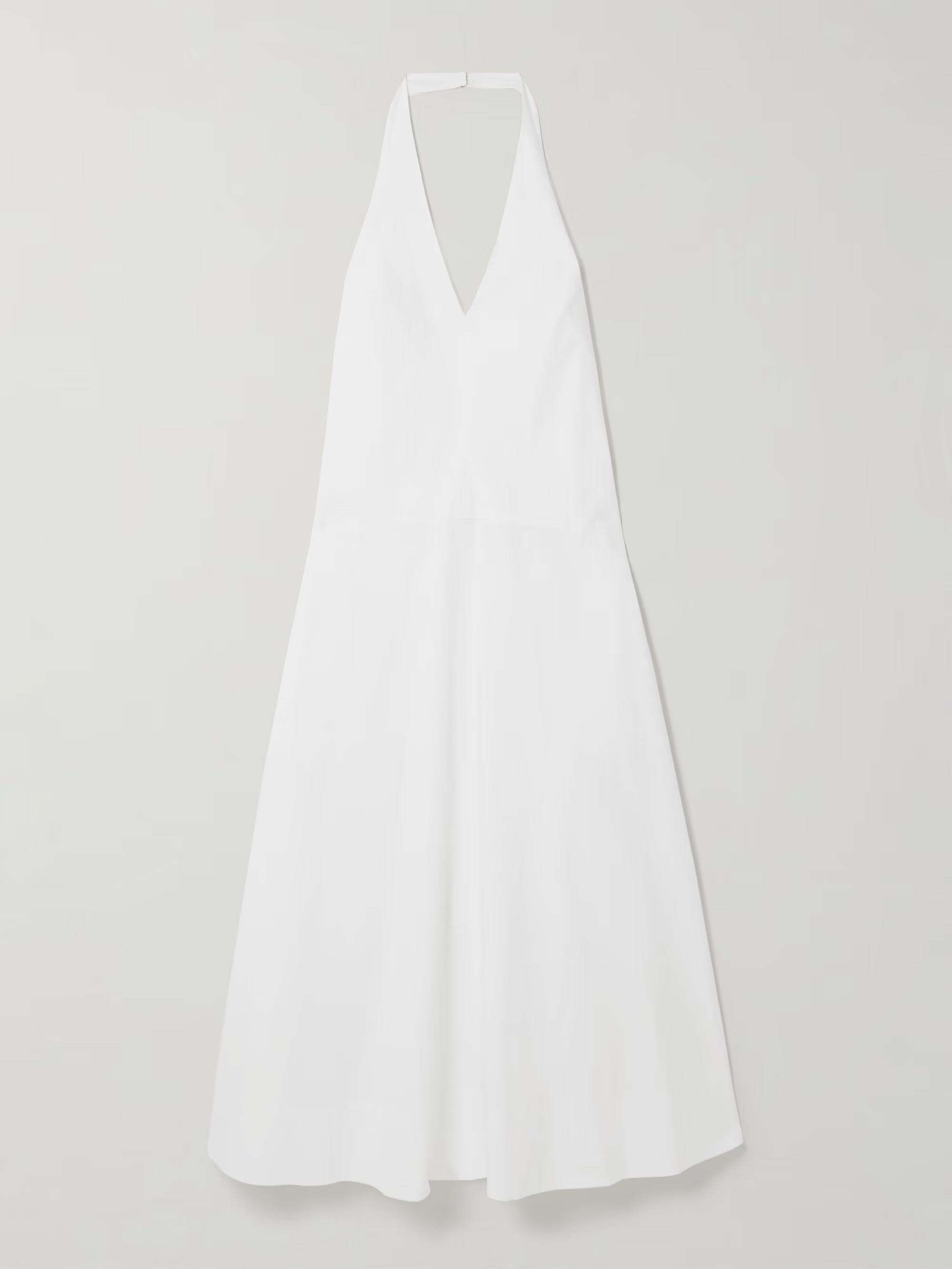 Crinkled cotton-blend poplin halterneck maxi dress | NET-A-PORTER (US)
