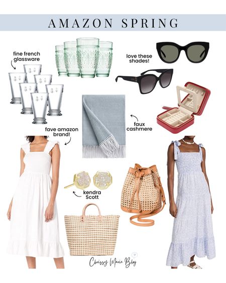 Amazon favorites / home decor / spring dresses / white dresses / glassware / Amazon jewelry / straw tote bags / summer outfits

#LTKhome #LTKSeasonal #LTKFind