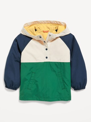 Unisex 1/4-Buttoned Pullover Water-Resistant Jacket for Toddler | Old Navy (US)