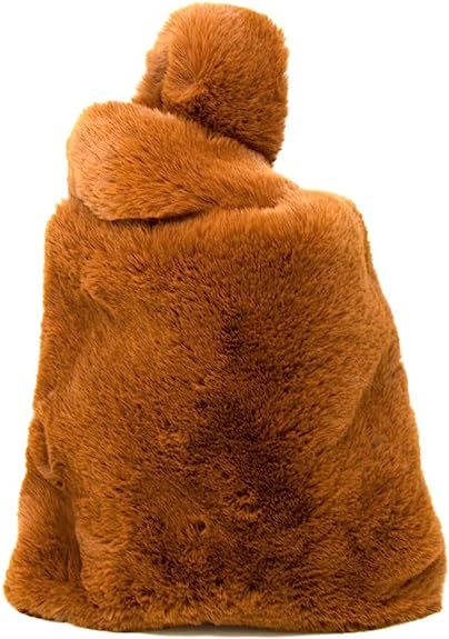 Me Plus Soft Faux Fur Pull Through Strap Slouchy Wrist Fashion Tote Bag | Amazon (US)