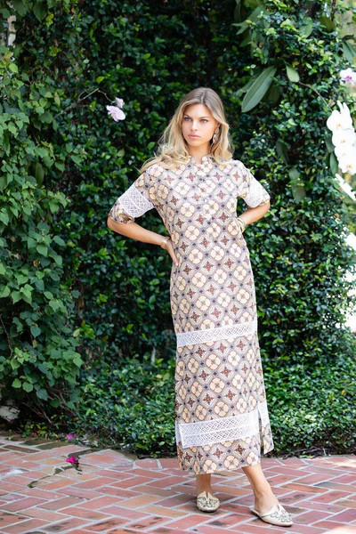 Short Sleeve Majorelle - Saffron Medallion | Julia Amory