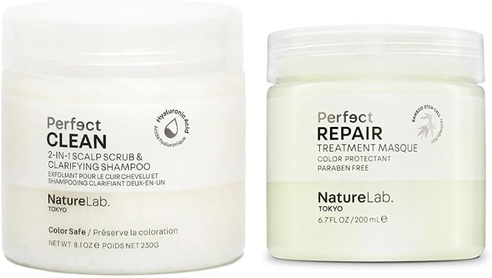 NatureLab Tokyo Treatment Duo: Perfect Shine Clarifying Scalp Scrub 8.1 oz & Perfect Repair Treat... | Amazon (US)