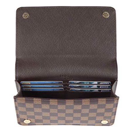 Daisy Rose Checkered Cross body bag - RFID Blocking with Credit Card slots clutch -PU Vegan Leath... | Walmart (US)