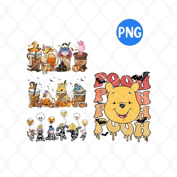 Pooh and Friend Halloween Bundle Png File  Winnie Pooh - Etsy | Etsy (US)