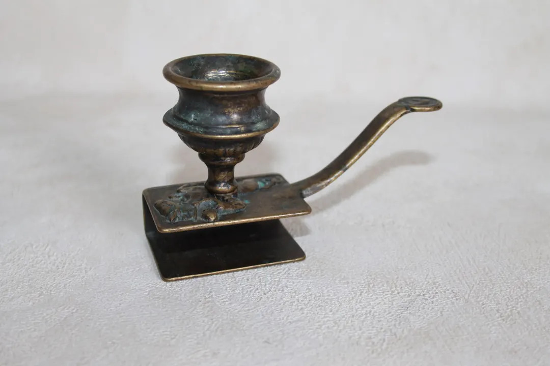 Vintage Equestrian-themed Brass Candleholder With Matchbox Holder - Etsy | Etsy (US)