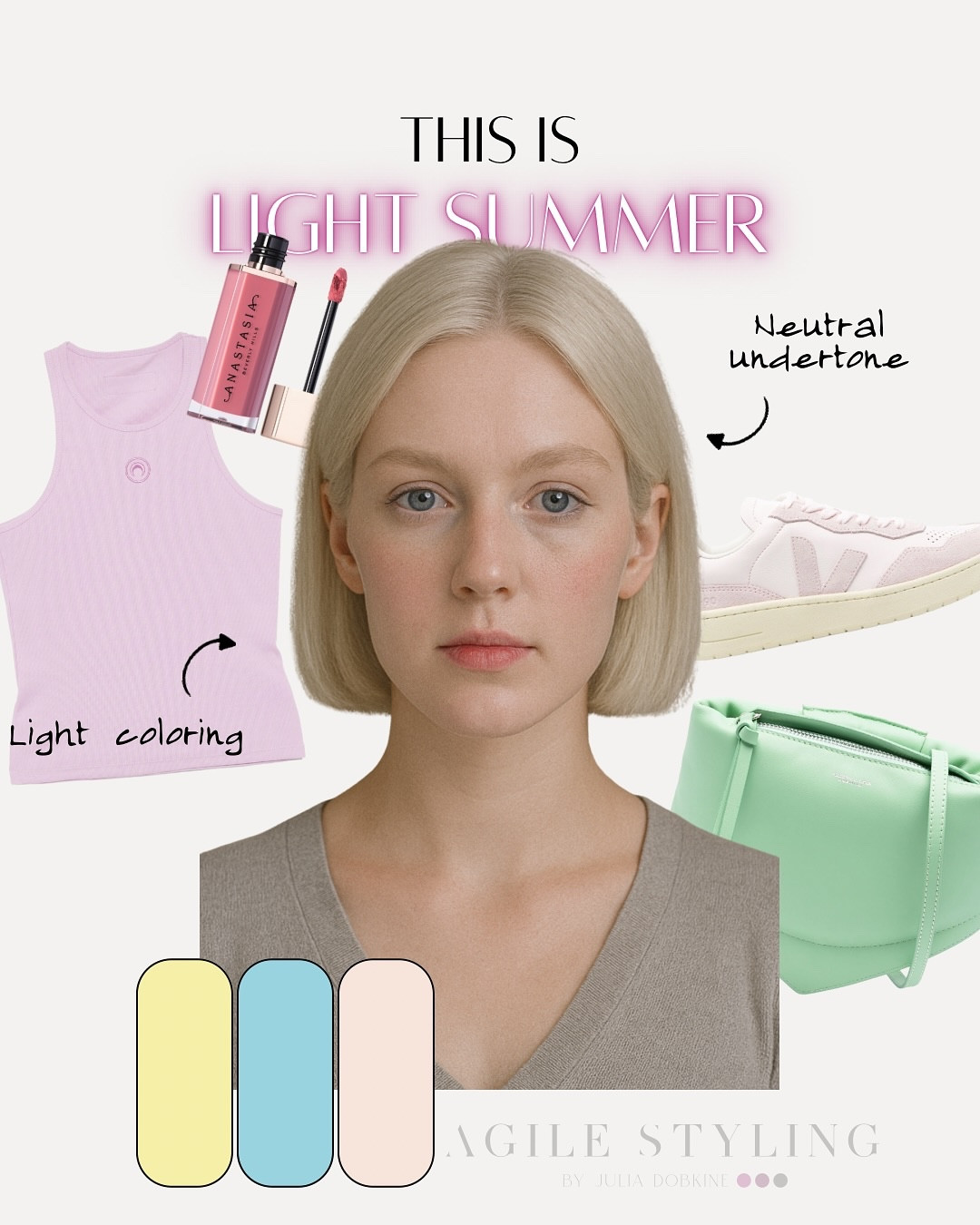 ✨ Did you know there isn’t just one “Summer” in seasonal color analysis?
There are four – and each one has its own unique mood, palette, and style.

🎨 Soft Summer – muted, powdery, calm. The queen of subtle elegance.
🎨 True Summer – cool, calm, and collected, with powdery skin tones that love mid-range blues and soft purples.
🎨 Light Summer – delicate, ethereal, bright. Think pastel skies and watercolors.
🎨 Cool Summer – slightly higher contrast, cooler and crisper than the rest, but still soft enough to stay away from Winter’s intensity.

It’s so easy to assume “I’m Summer” and stop there…
But knowing your exact subtype unlocks the palette that truly lights you up. 🌈

💡 Which Summer type do you think you are?
Let me know below – and if you’re unsure, my masterclass is built to guide you through the differences with clarity and style.

#coloranalysis #softsummer #truesummer #lightsummer #coolsummer #seasonalcoloranalysis #personalstyle #stylecoach #agilestyling #colorpalette #drapeandglow #colorseason #knowyourseason