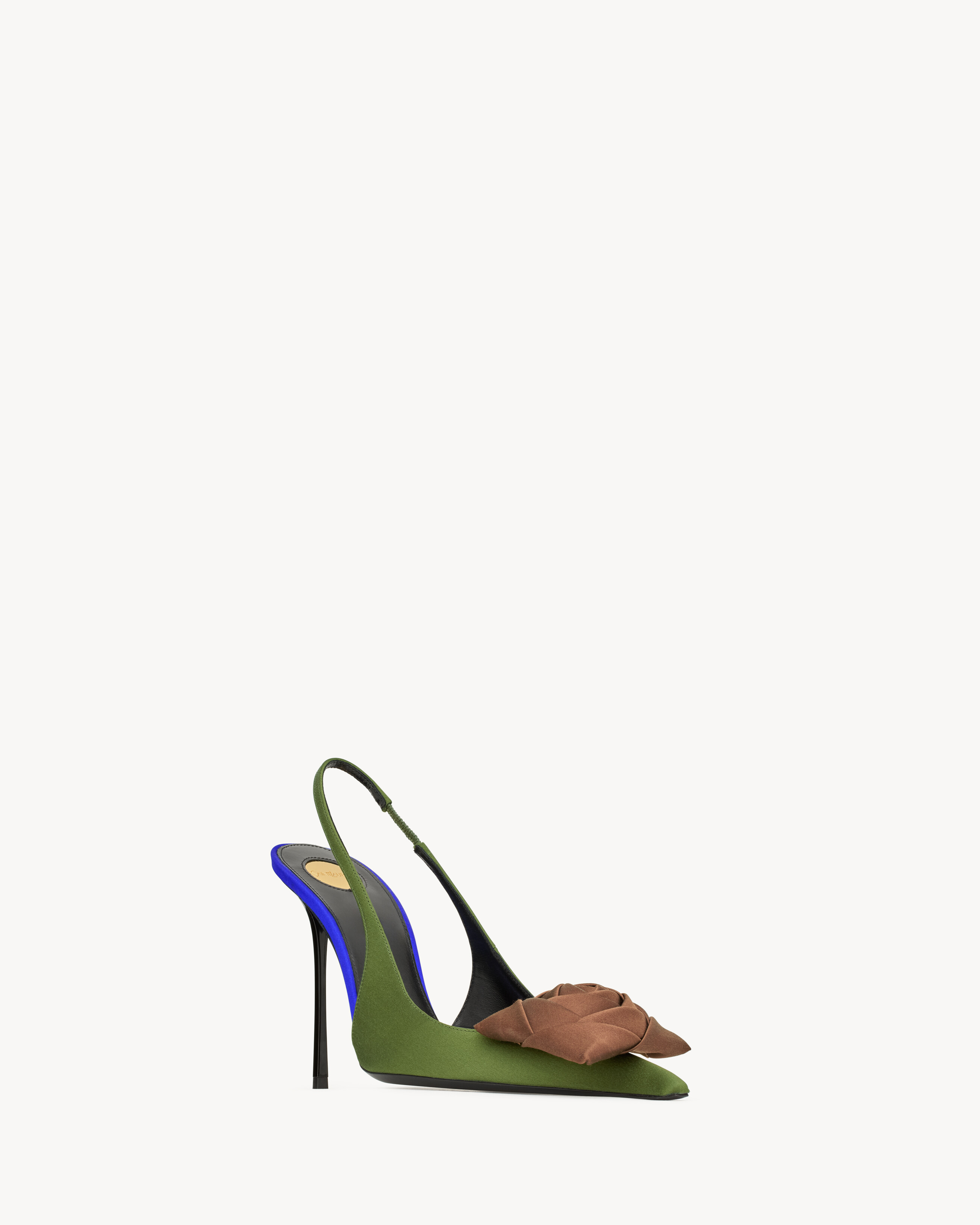 AMALIA slingback pumps in satin crepe | Saint Laurent Inc. (Global)