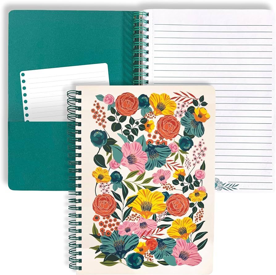 Steel Mill & Co Cute Floral Mini Spiral Notebook, 8.25" x 6.25" Journal with Durable Hardcover an... | Amazon (US)