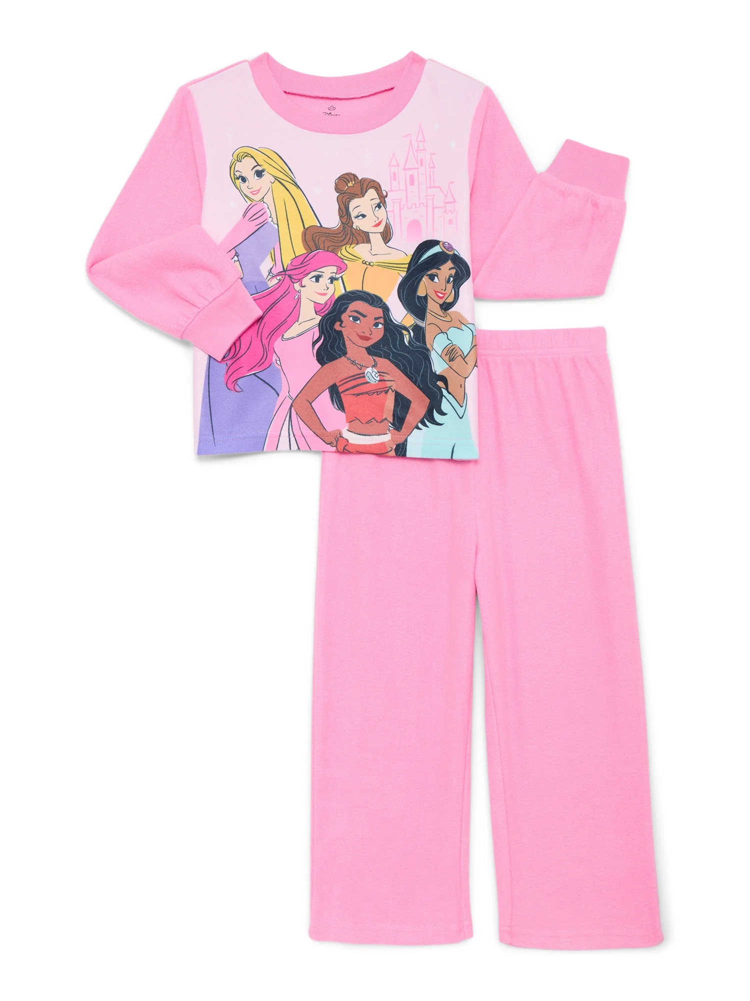 Disney Princess Toddler Girls Long Sleeve Top and Pants Pajama Set, 2-Piece, Sizes 12M-5T | Walmart (US)