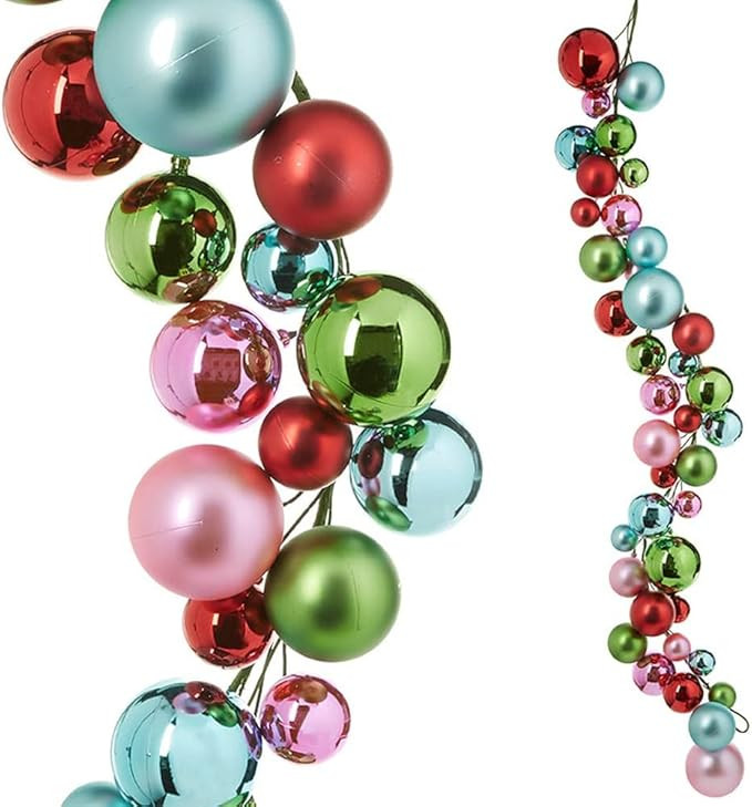 RAZ Imports - 4' Multi Color Christmas Ornament Ball Garland for Christmas Trees or Staircase … | Amazon (US)