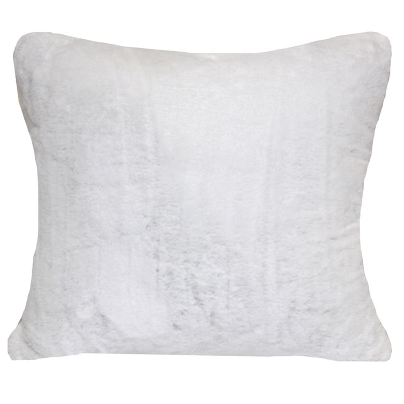 Bristol White Faux Fur Throw Pillow, 18" | At Home