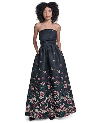 Women's Strapless Floral Gown | Macy's