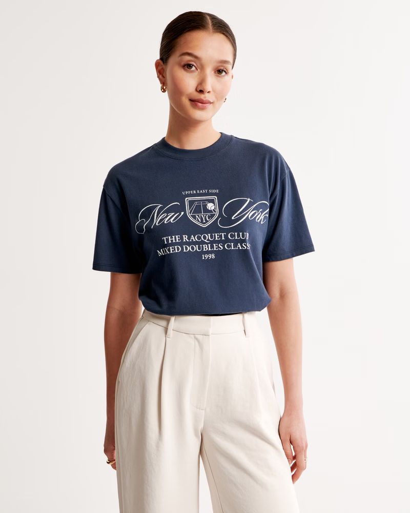 Short-Sleeve Racquet Club Graphic Easy Tee | Abercrombie & Fitch (US)