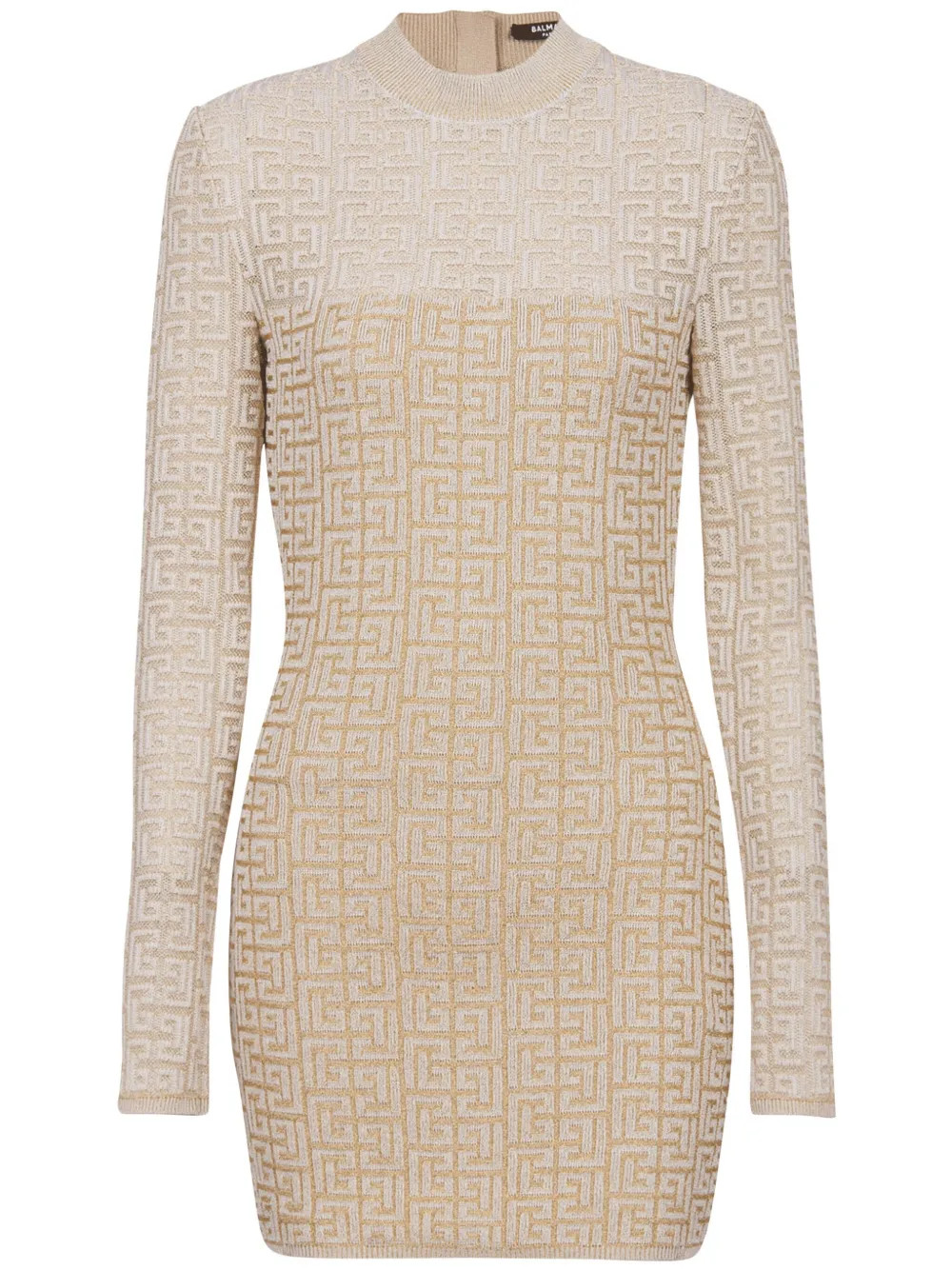 Balmain PB Labyrinth-jacquard Knit Dress | Neutrals | FARFETCH | Farfetch Global
