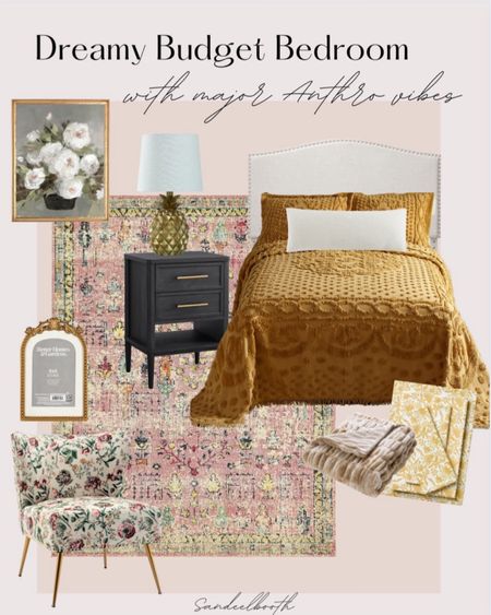 Create the dreamiest bedroom space with Anthropologie inspiration on a Walmart & Amazon budget. 

Faux fur blanket, king headboard, floral accent chair, primrose frame, chenille bedspread, faux fur pillow, floral sheets, gold lamp, floral wall art, framed art, living room, bedroom, guest room, 

#LTKGiftGuide #LTKfamily #LTKhome