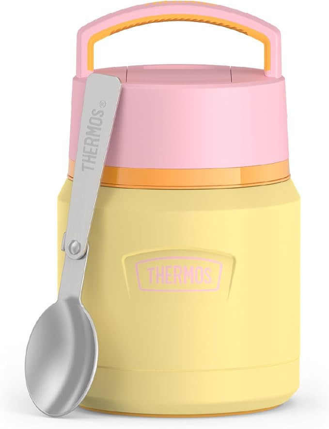 THERMOS ICON Stainless Steel Food Jar with Spoon, 12 Ounce, Yellow | Amazon (US)