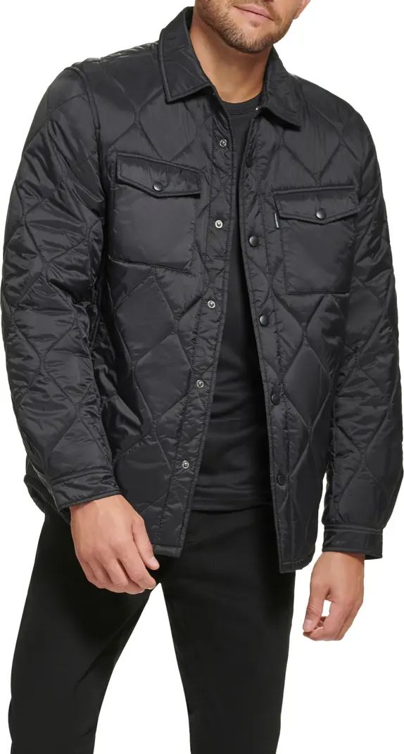 Water Resistant Quilted Shirt Jacket | Nordstrom Rack