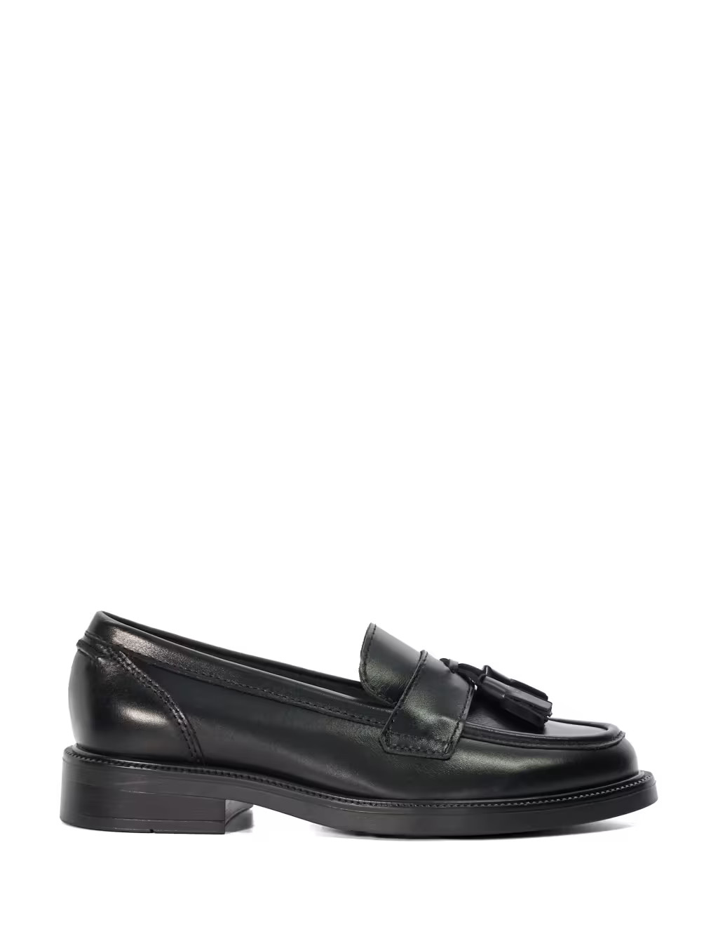 Wide Fit Leather Block Heel Loafers | Marks & Spencer (UK)